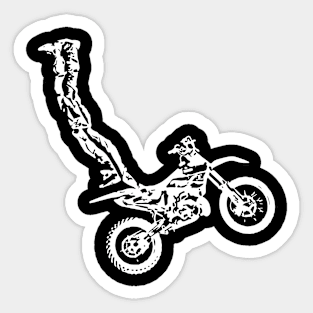 Motocross Jump Freestyle White Sketch Art Sticker